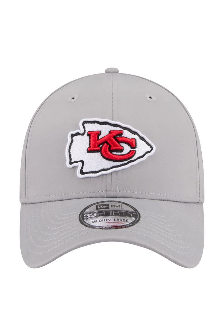 Men's New Era  Gray Kansas City Chiefs Perforated 39THIRTY Flex Hat, Alternate, color, Gray