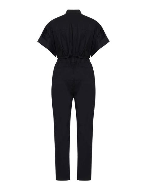Theo The Label Women's Black Echo Paper Bag Jumpsuit In Black
