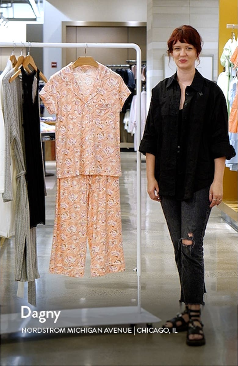 Gisele Printed Short Sleeve Cropped Pajamas, sales video thumbnail