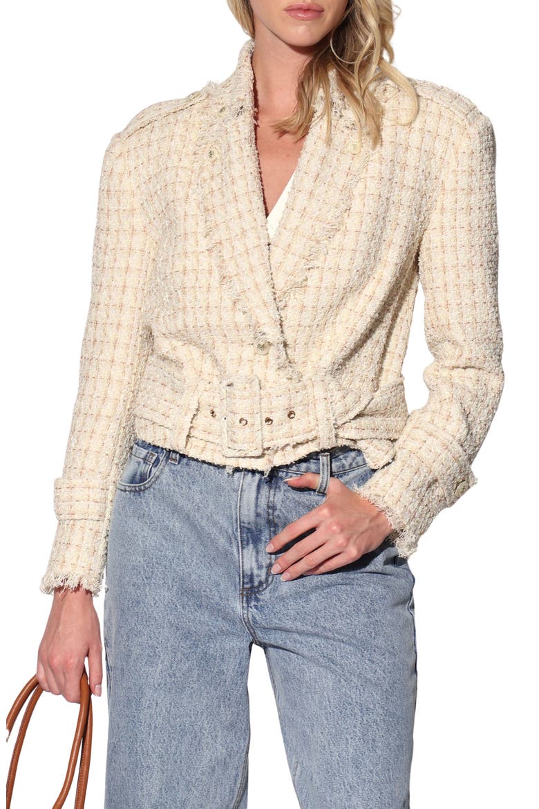 Vincenza Tweed Jacket, Main, color, SAHARA TWEED