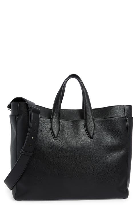 Layered Faux Leather Tote