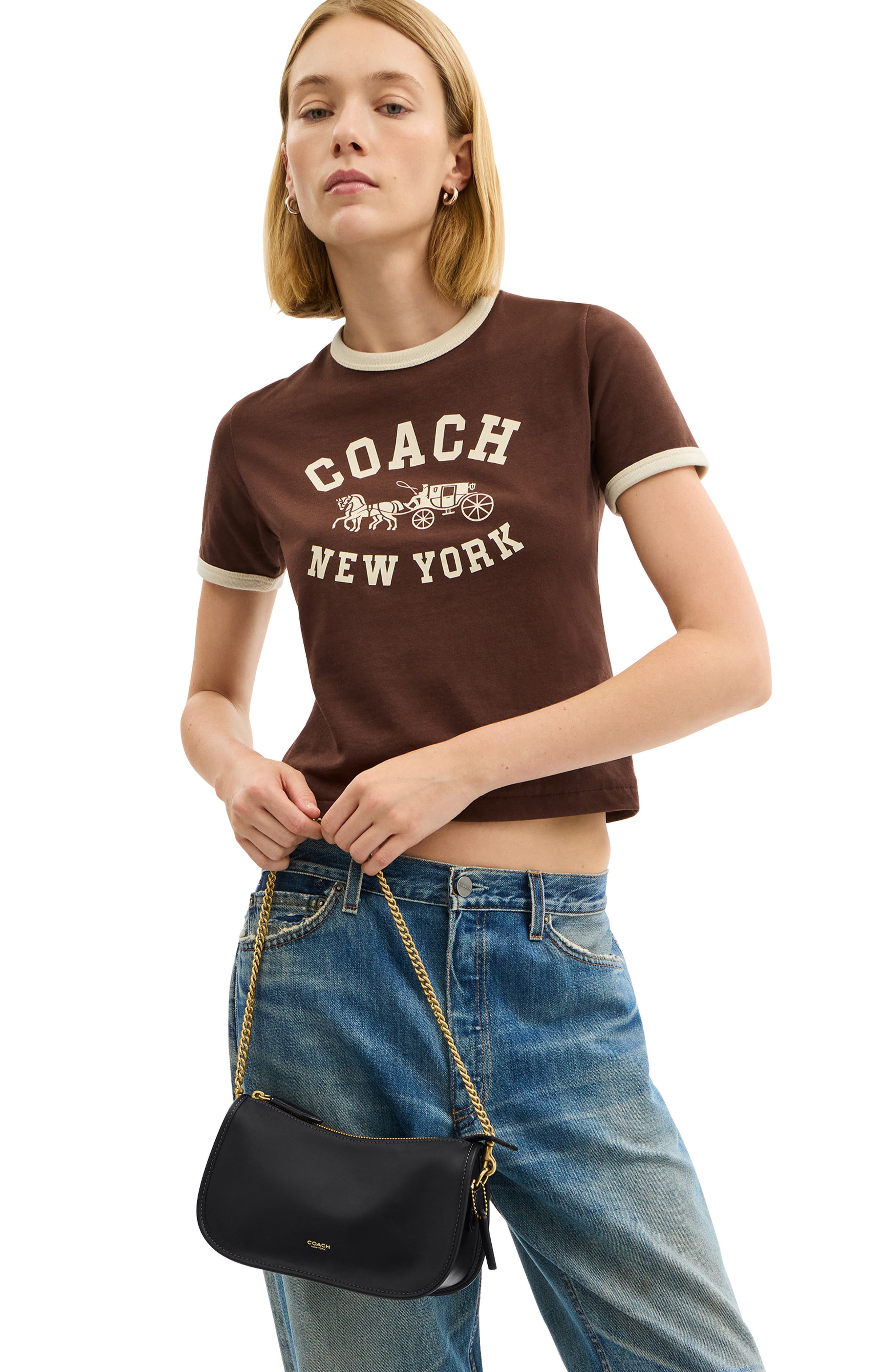 Женская сумка Coach Waverly из зернистой кожи — фото 8