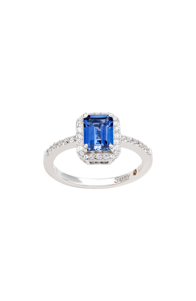 SUZY LEVIAN Emerald Cut Sapphire Ring, Alternate, color, Blue
