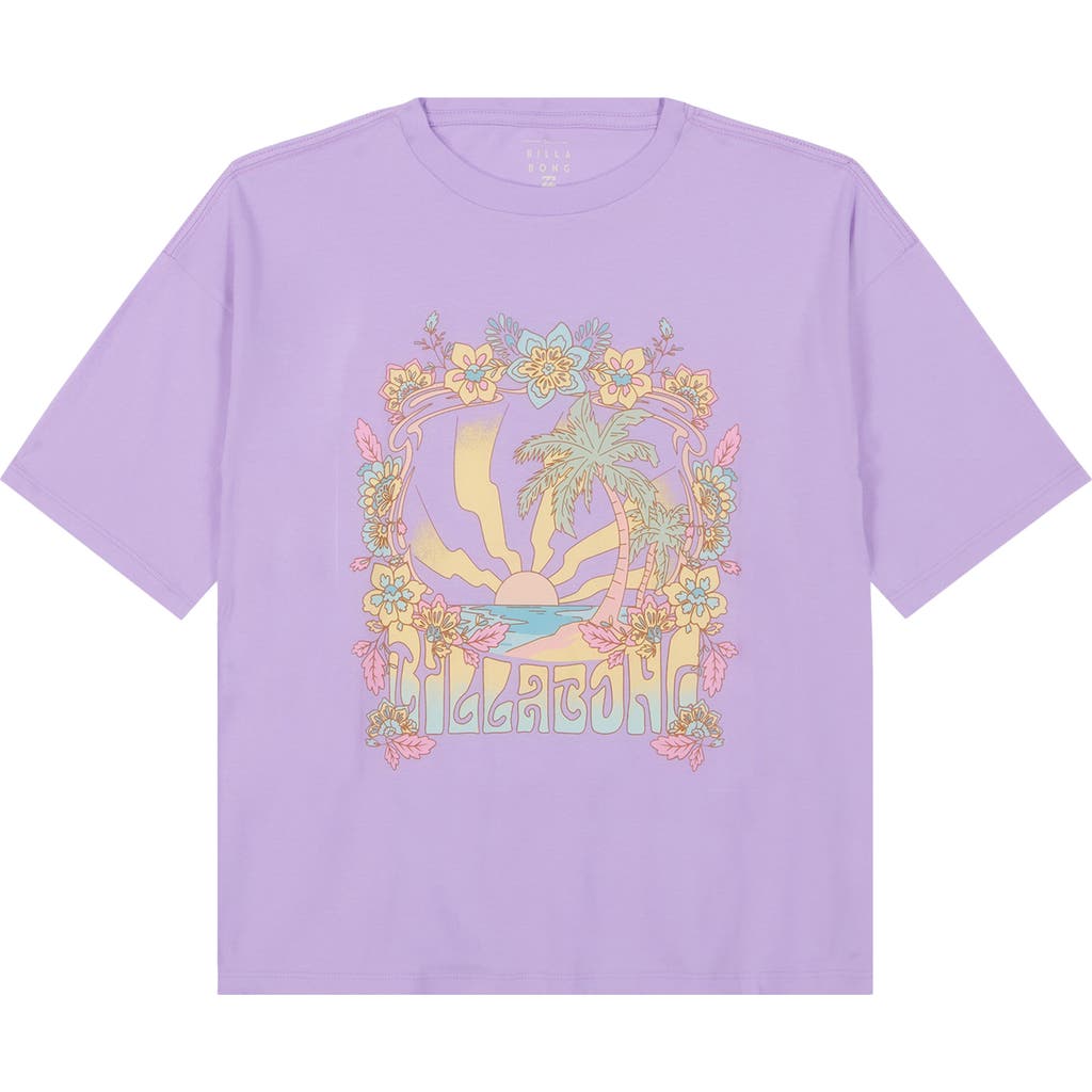 Shop Billabong Kids' Sun Dial Cotton Graphic T-shirt In Peaceful Lilac