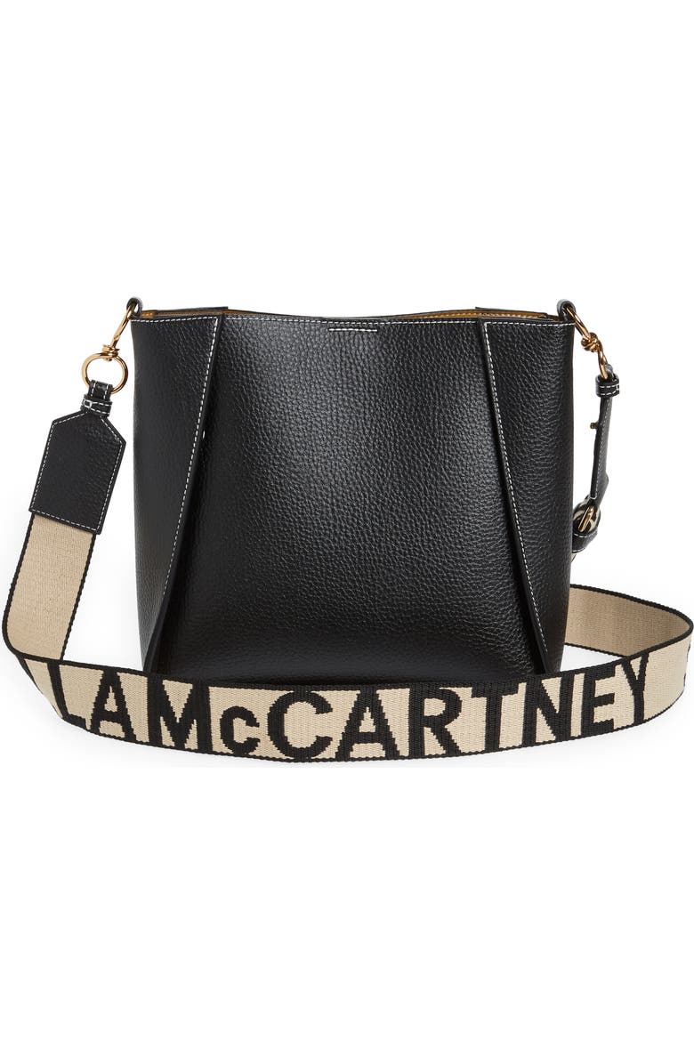 Stella McCartney Perforated Logo Mini Faux Leather Crossbody Bag, Alternate, color,