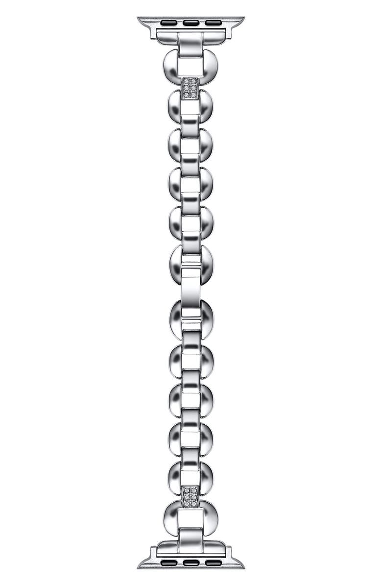 The Posh Tech Joy Stainless Steel Apple Watch<sup>®</sup> Watchband, Main, color, Silver