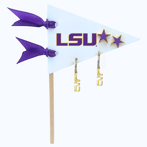 Louisiana State University  Pennant Pair Earring Set