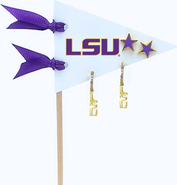Color Shout Louisiana State University  Pennant Pair Earring Set