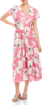 FIFTEEN TWENTY Kristine Floral Tiered Cotton Midi Dress