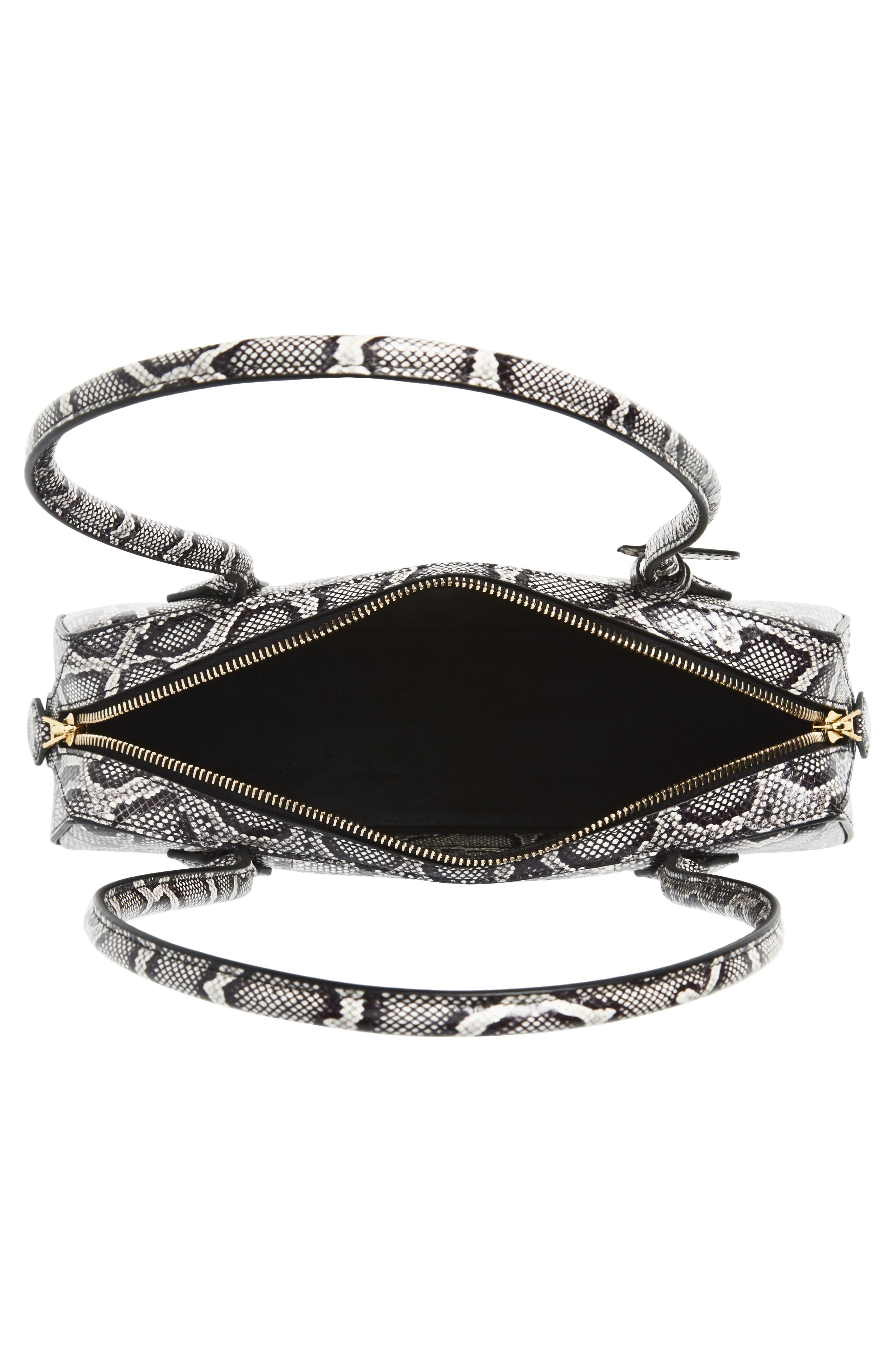 Alaïa Small Le Teckel Genuine Snakeskin East/West Shoulder Bag, Alternate, color, Blanc/ Noir