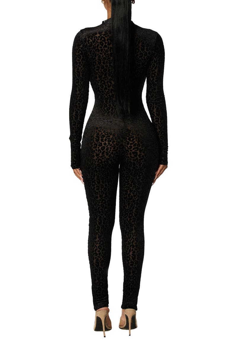Long Sleeve Jumpsuit, Alternate, color, LEOPARD BLACK