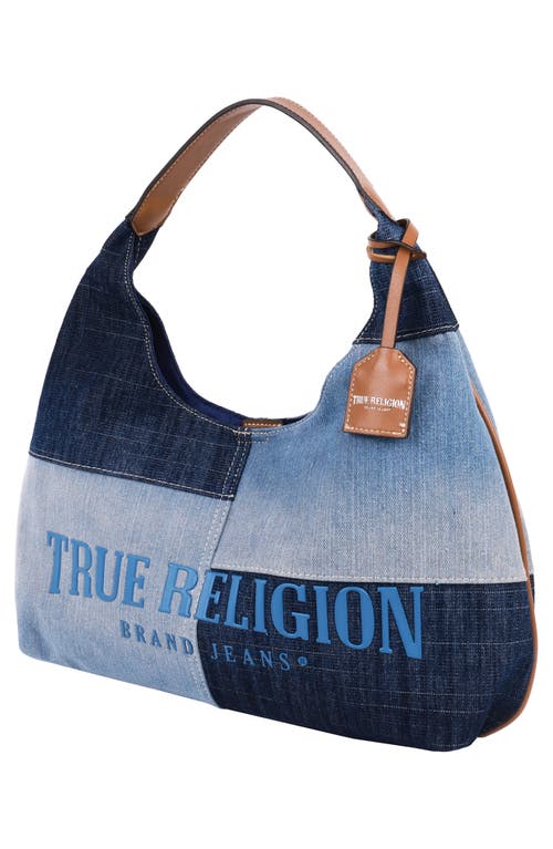 True Religion Patchwork Denim Hobo Bag In Blue