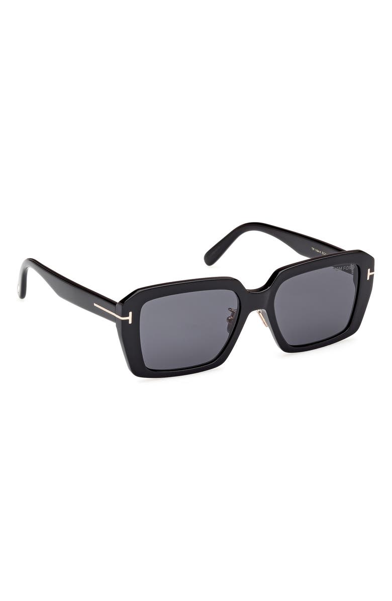 TOM FORD 54mm Square Sunglasses, Alternate, color, Shiny Black / Smoke