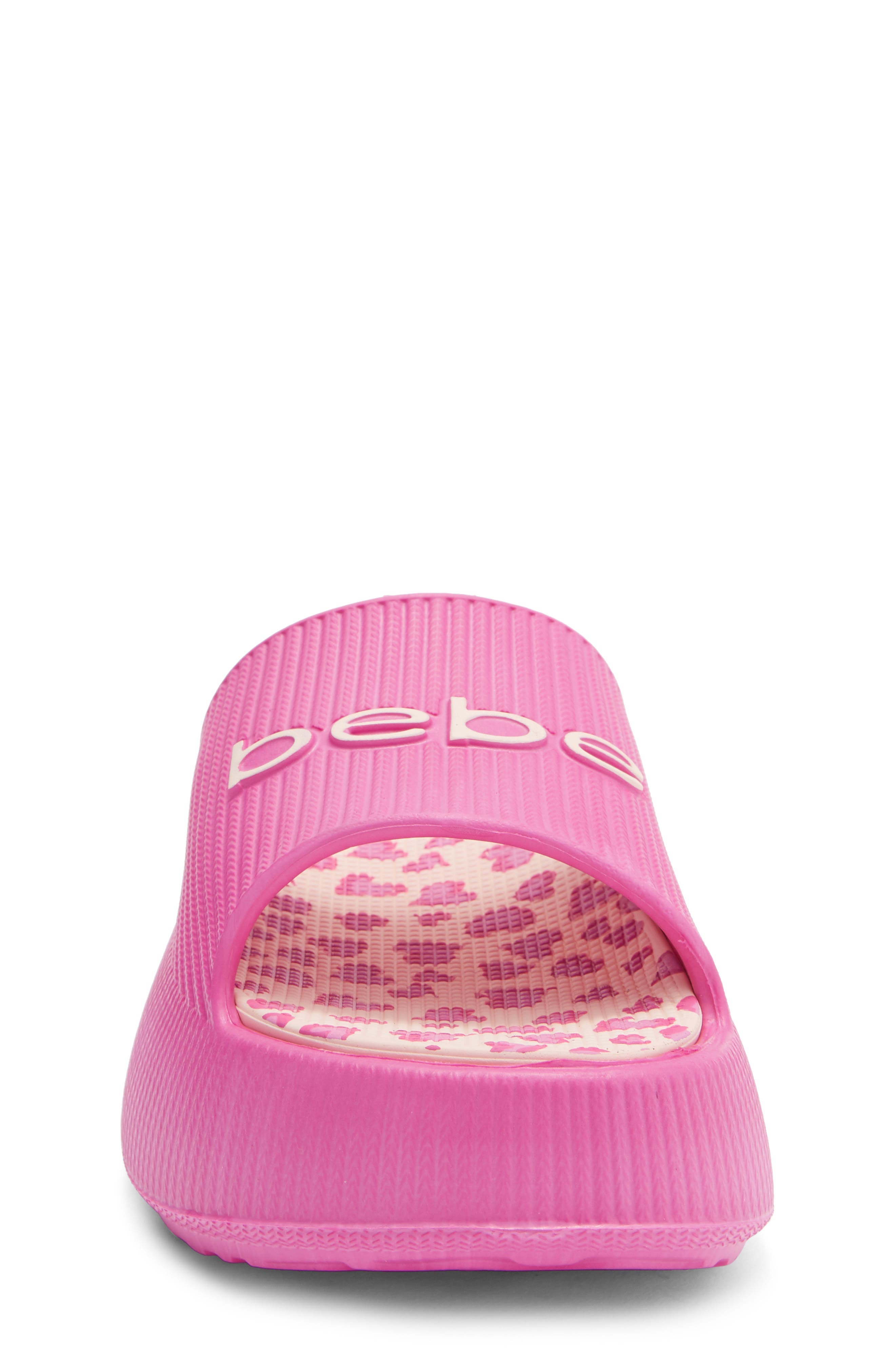 bebe Kids' Logo Accent Platform Slide Sandal, Alternate, color, 