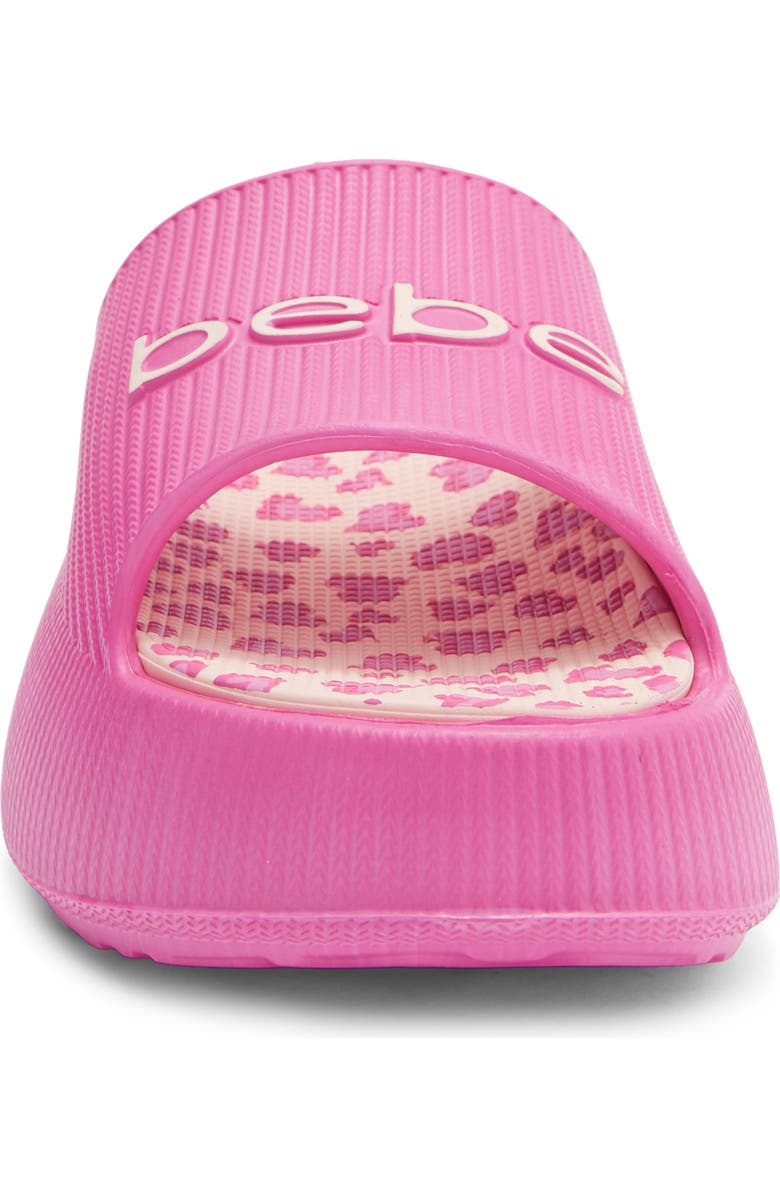 bebe Kids' Logo Accent Platform Slide Sandal, Alternate, color,