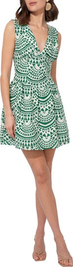Maris Embroidered Sleeveless Cotton Fit & Flare Dress