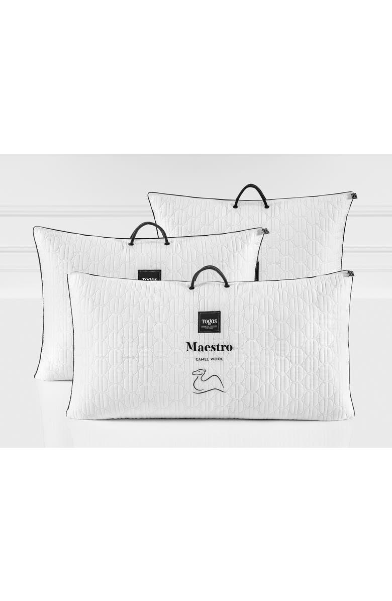 Togas Maestro camel wool pillow, Alternate, color, White