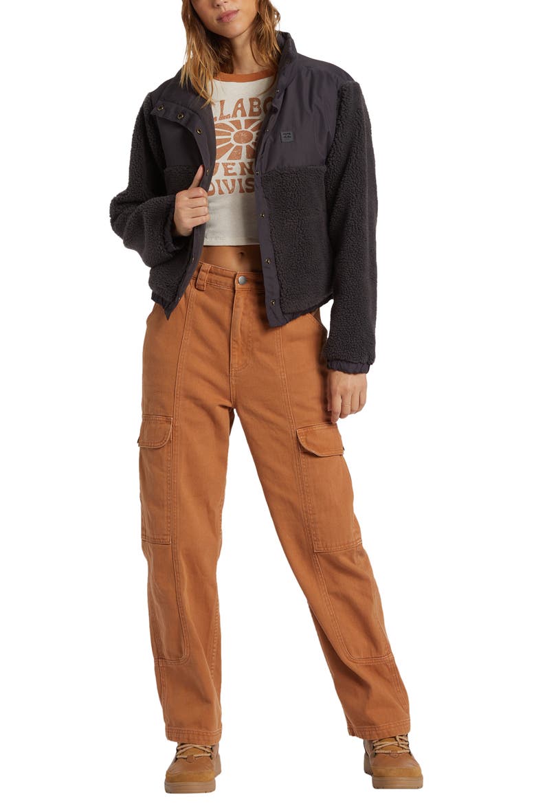 Lost Trails Fleece & Ripstop Jacket, Alternate, color, BLACK SAND
