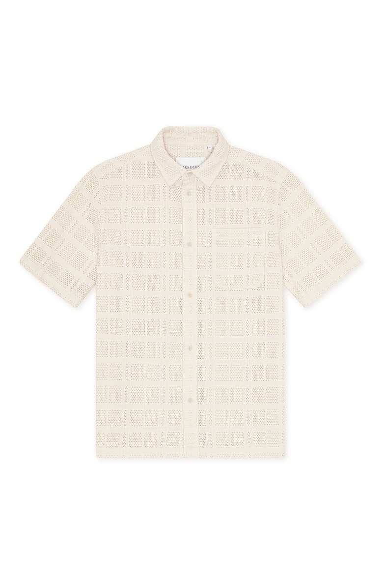 Charlie Short Sleeve Button-Up Shirt, Alternate, color, IVORY