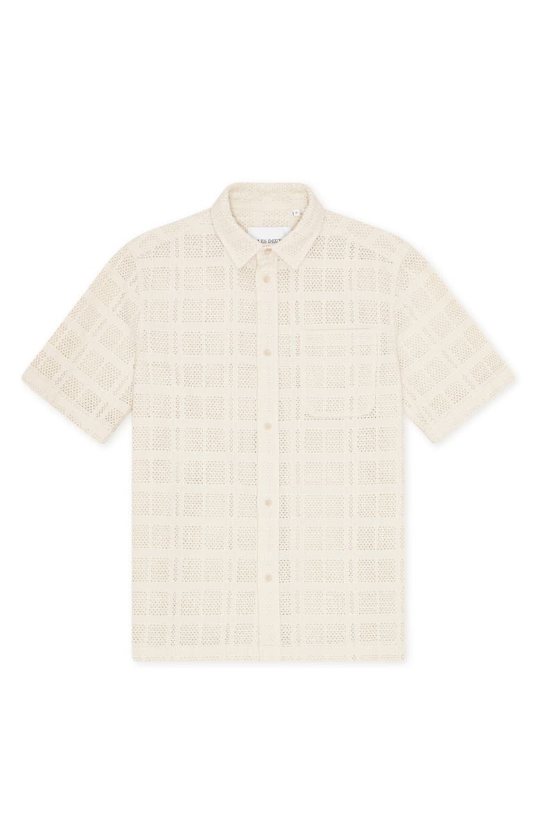 Les Deux Charlie Short Sleeve Button-Up Shirt, Alternate, color, Ivory