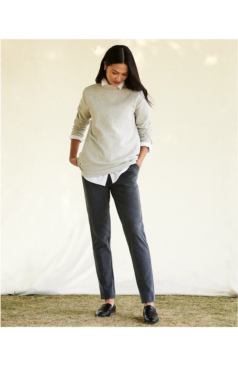 Lands' End Sport Knit High Rise Corduroy Pants, Alternate, color, Charcoal Heather