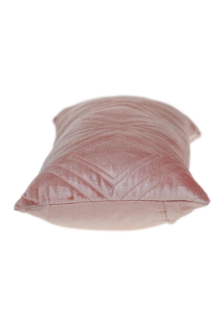 Reta Velvet Throw Pillow, Alternate, color, PINK