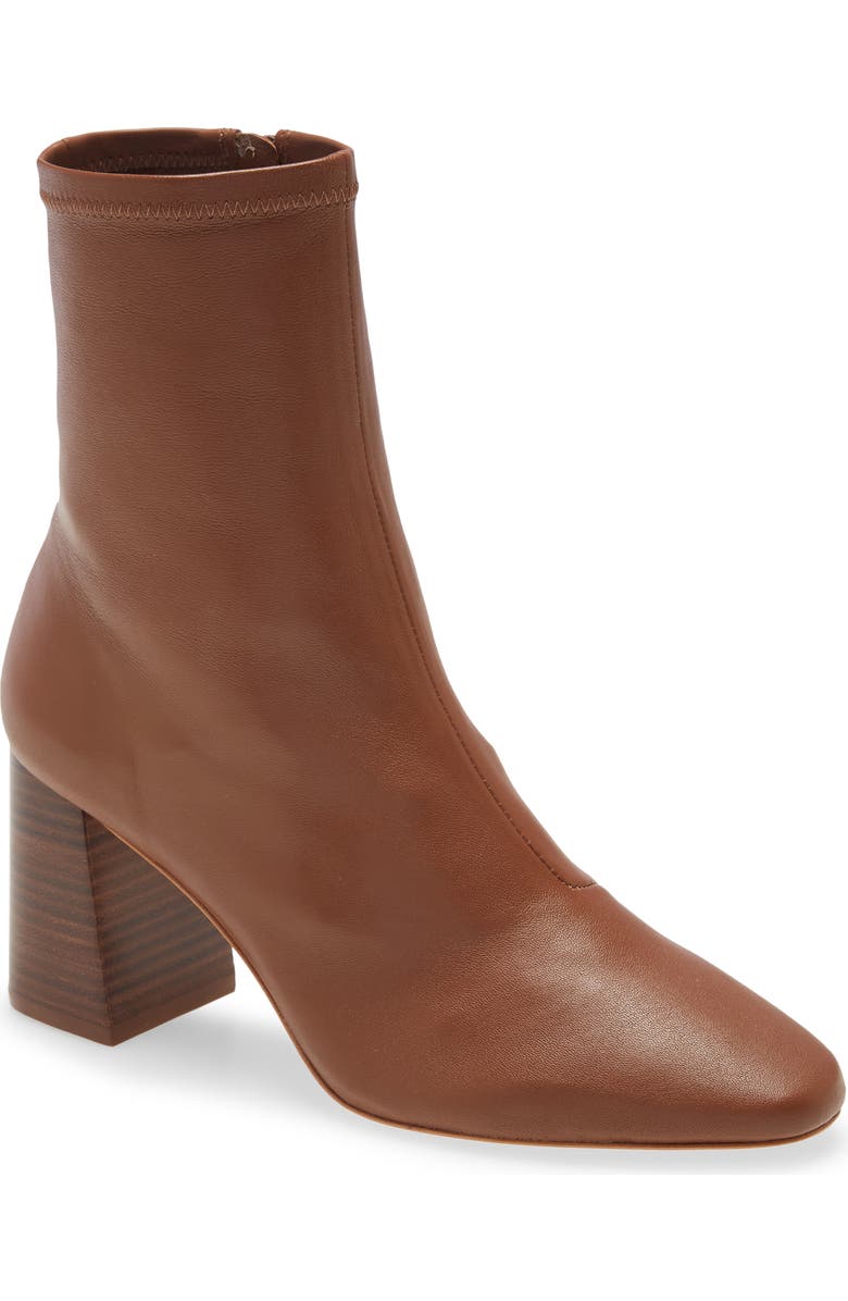 Loeffler Randall Elise Stretch Leather Bootie, Main, color, Acorn