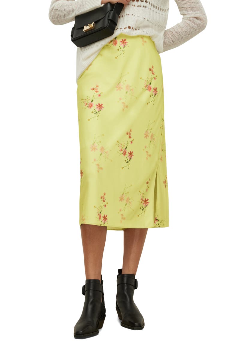 Raya Solanio Midi Skirt, Main, color, CHARTREUSE YELLOW