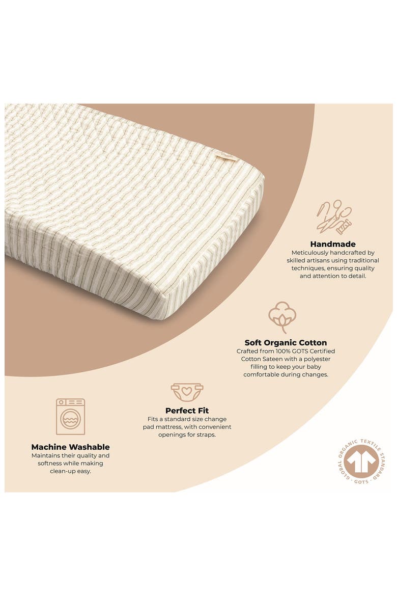 Avery Cotton Muslin Changing Pad Cover, Alternate, color, WHITE