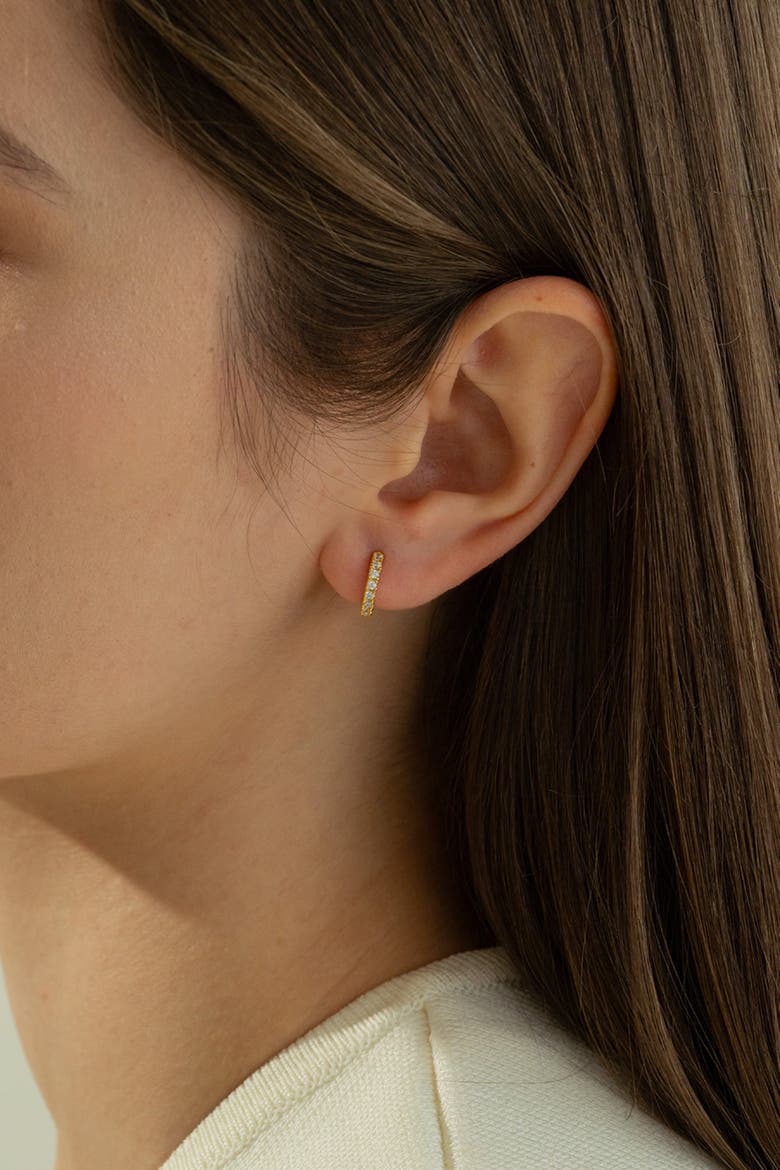 Sterling Silver 18k Gold Plated Miranda Earrings Modern Trendy Style, Alternate, color, Gold