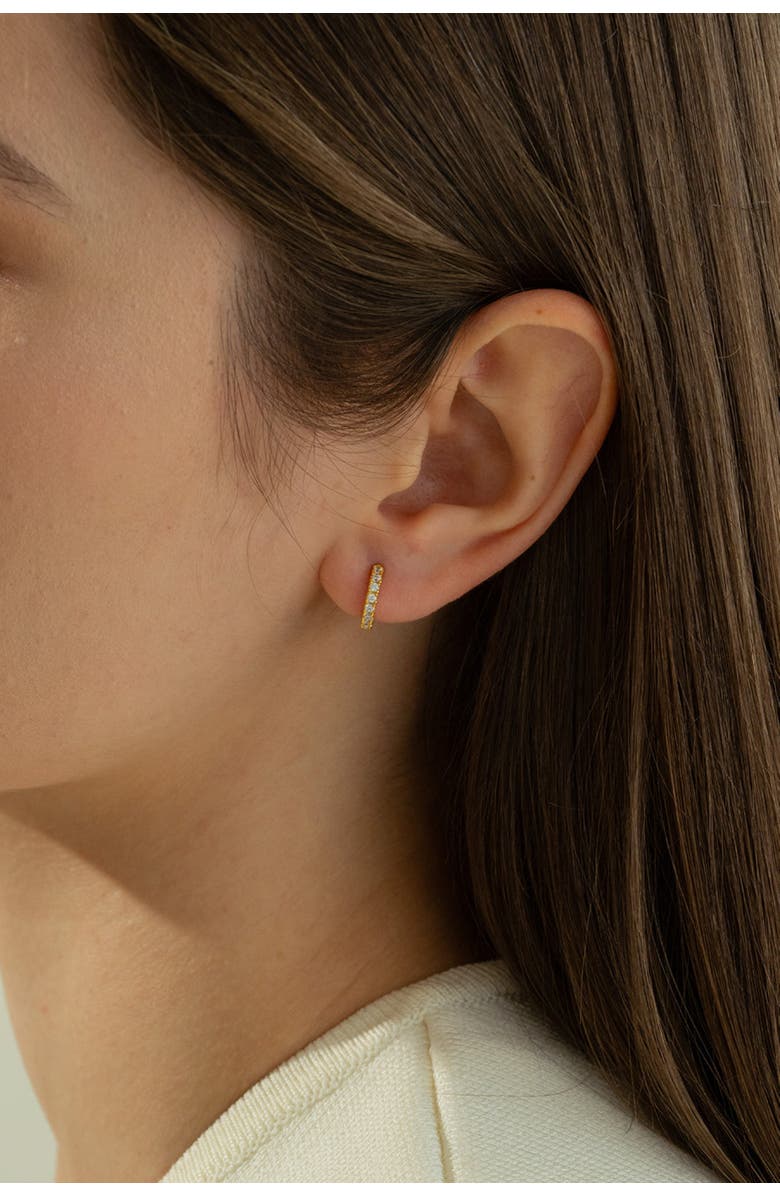 Bearfruit Jewelry Sterling Silver 18k Gold Plated Miranda Earrings Modern Trendy Style, Alternate, color, Gold