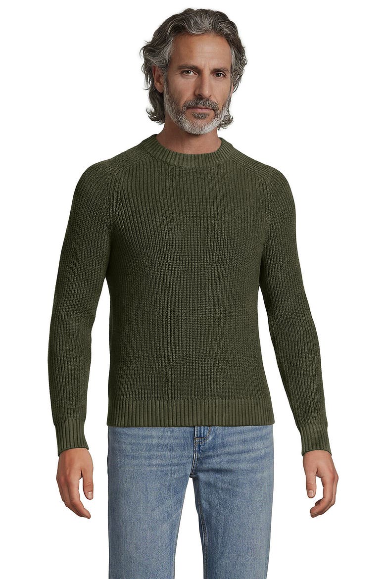 Cotton Drifter Saddle Crewneck Shaker Sweater, Main, color, River Stone Green