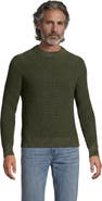 Lands' End Cotton Drifter Saddle Crewneck Shaker Sweater