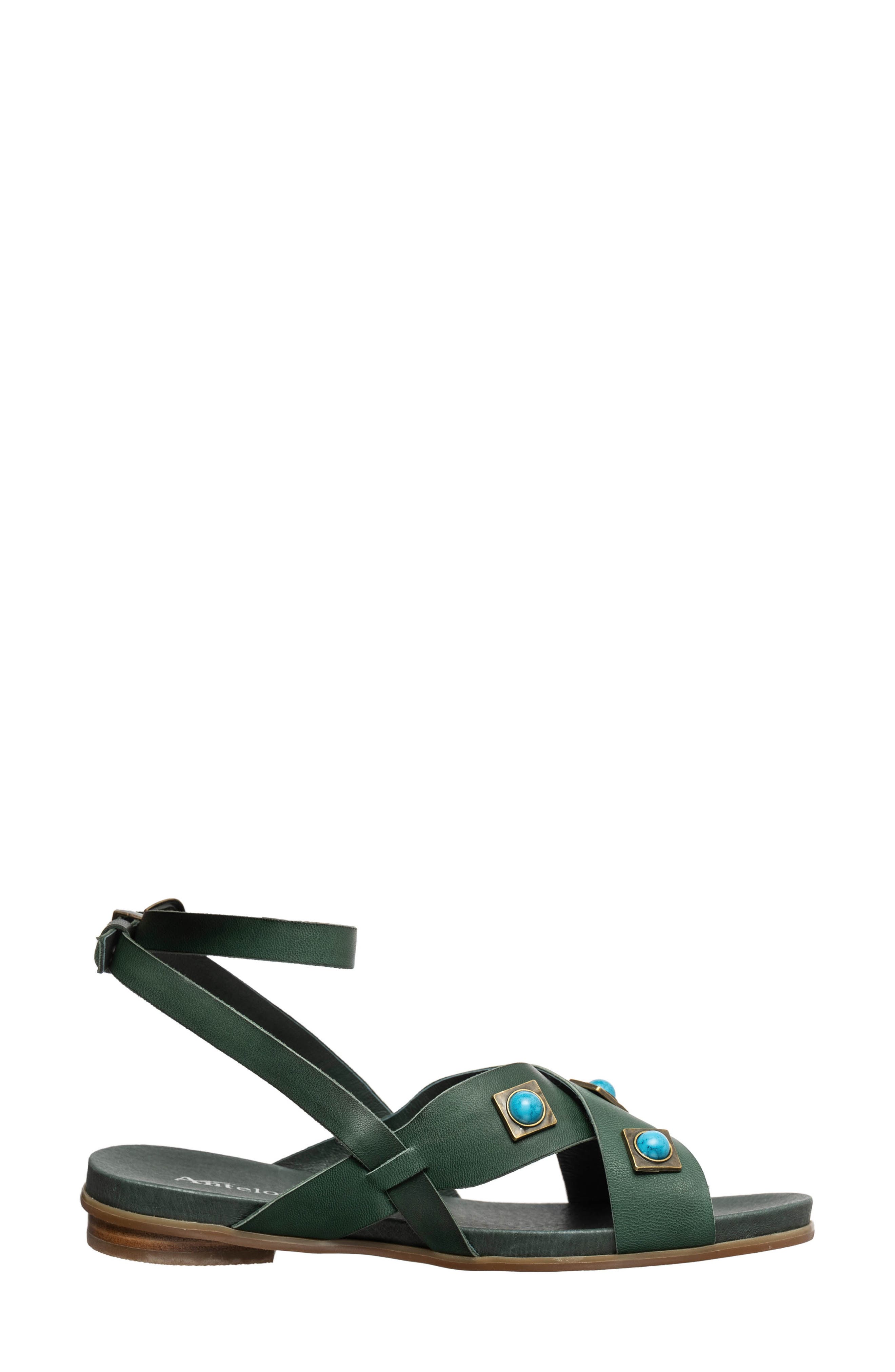 ANTELOPE Reza Stud Sandal, Alternate, color, Turquiose
