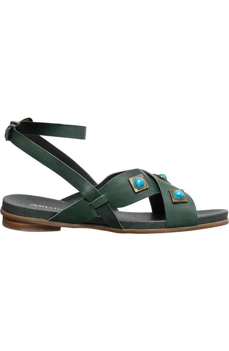 ANTELOPE Reza Stud Sandal, Alternate, color, Turquiose