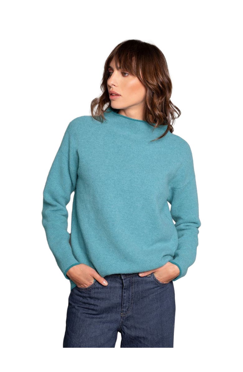 Celtic & Co. Felted Funnel Neck Sweater, Main, color, Sea Glass