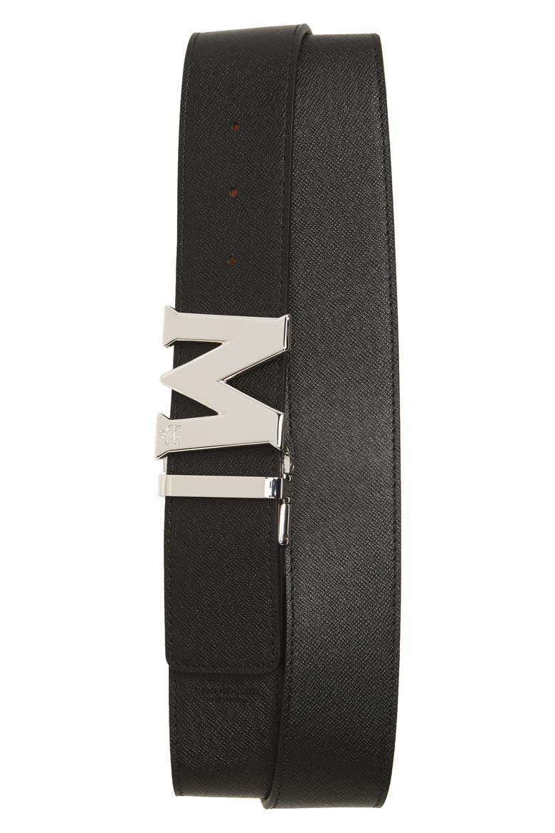Reversible Signature Leather Belt, Alternate, color, COGNAC