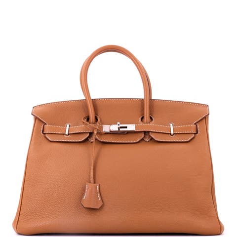 Birkin Handbag Brown Togo with Palladium Hardware 35