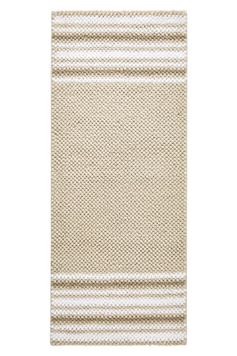 Aiden Stripe Jacquard Runner Bath Rug, Main, color, TAUPE