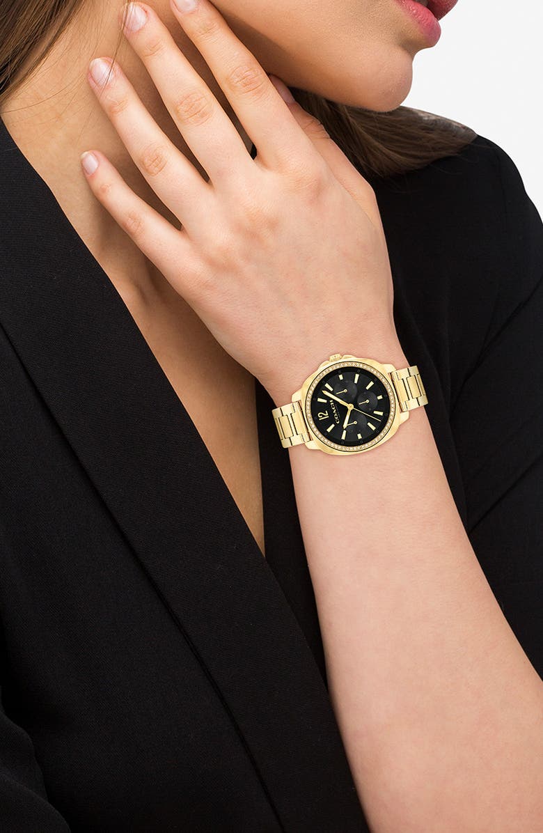 COACH Kitt Bracelet Watch, 38mm, Alternate, color, Black