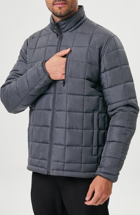 Box Quilt Hooded Puffer Jacket
