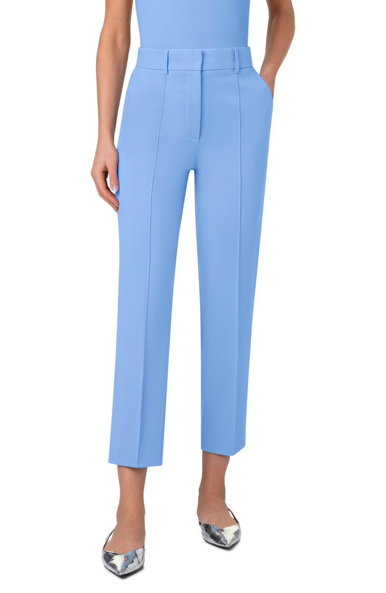 Akris punto Ferry Pintuck Signature Jersey Pants, Main, color, Sky