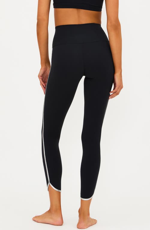 Beach Riot Nella Side Stripe Ankle Leggings In Black