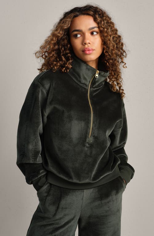 Rhone Plush Half Zip Pullover In Green