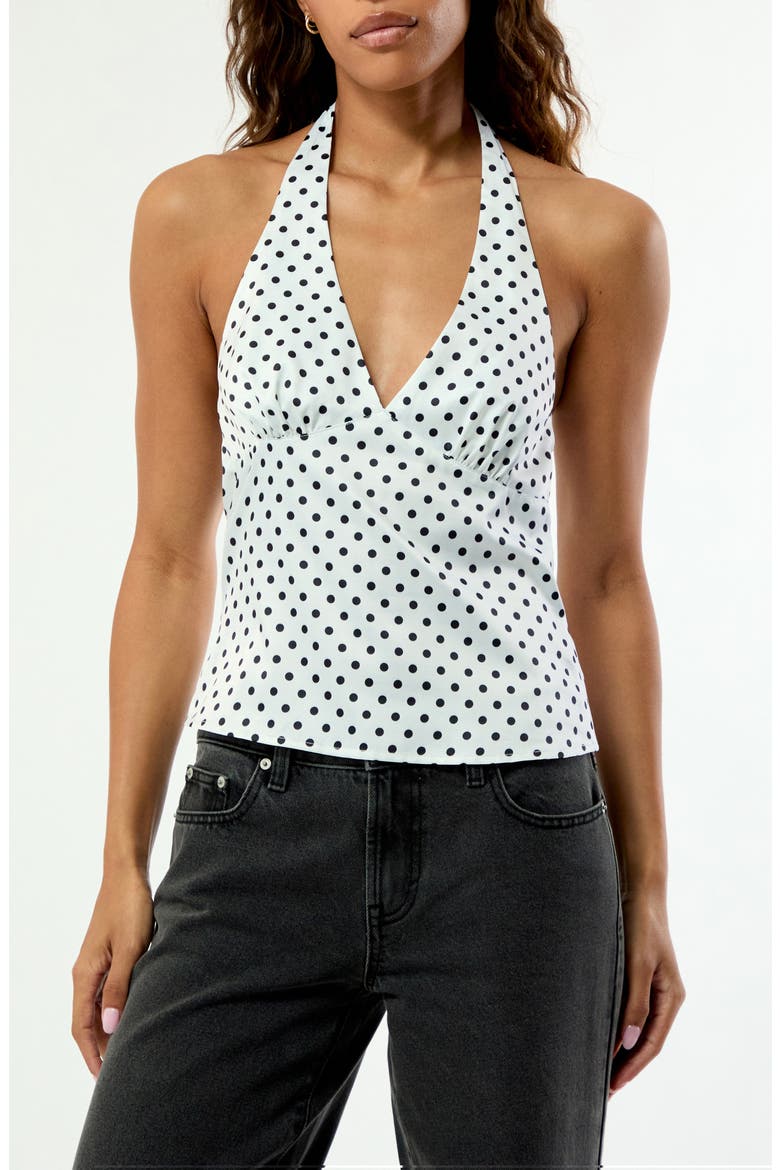 Sally Woven Halter Top, Main, color, POLKA DOT