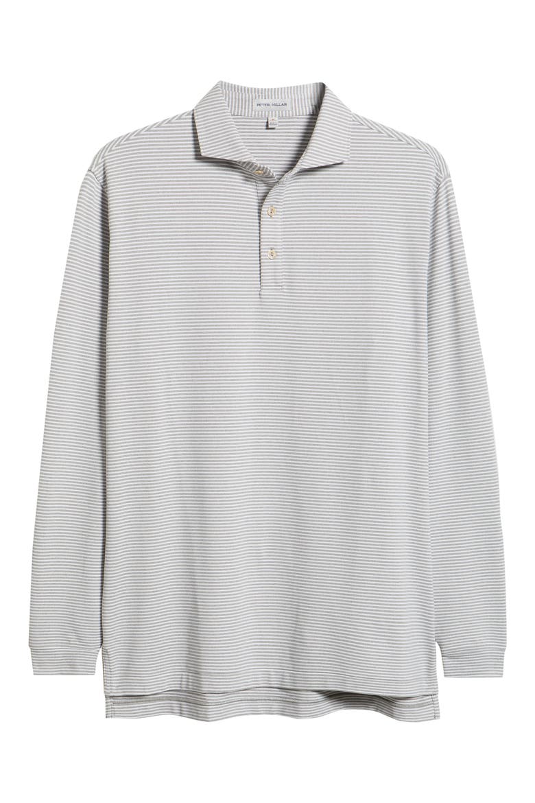 Lyons Stripe Summer Comfort Long Sleeve Performance Jersey Polo, Alternate, color, GALE GREY
