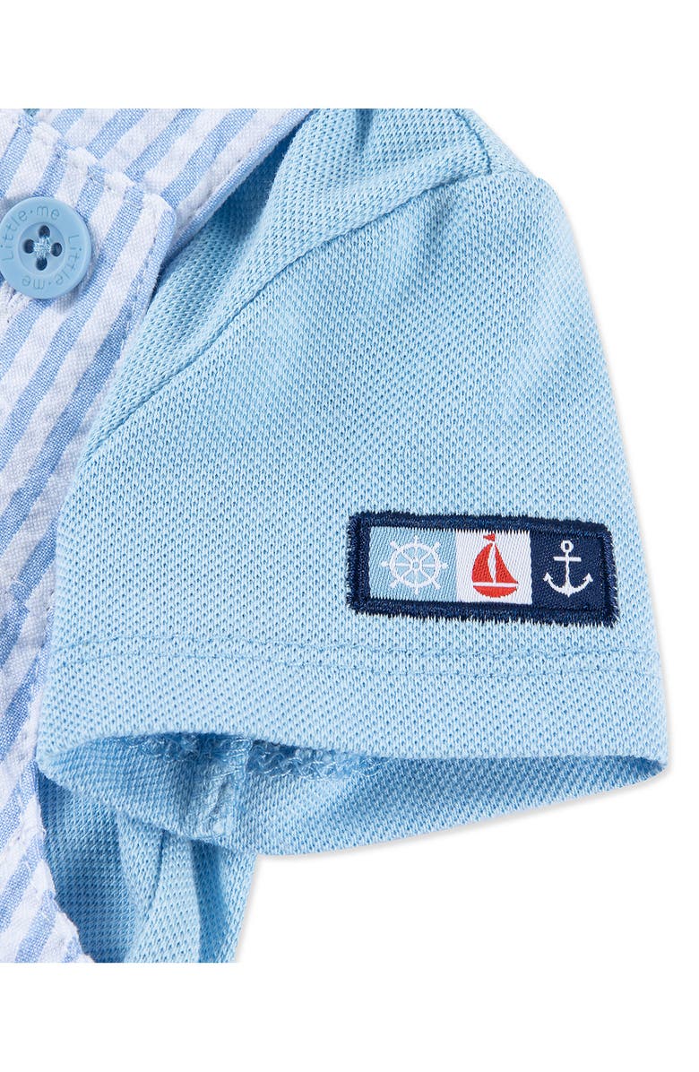 Little Me Sailboat Polo & Shortalls Set, Alternate, color, 