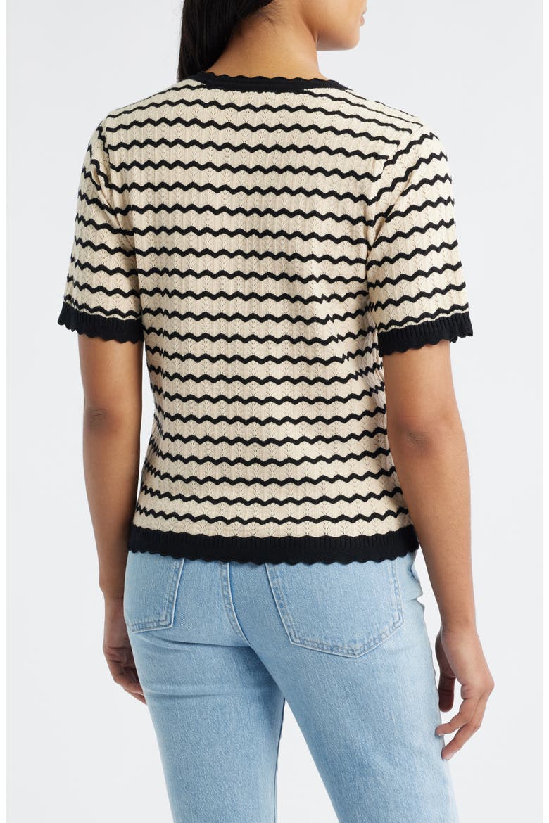 Stripe Knit Top, Alternate, color, ECRU/ BLACK