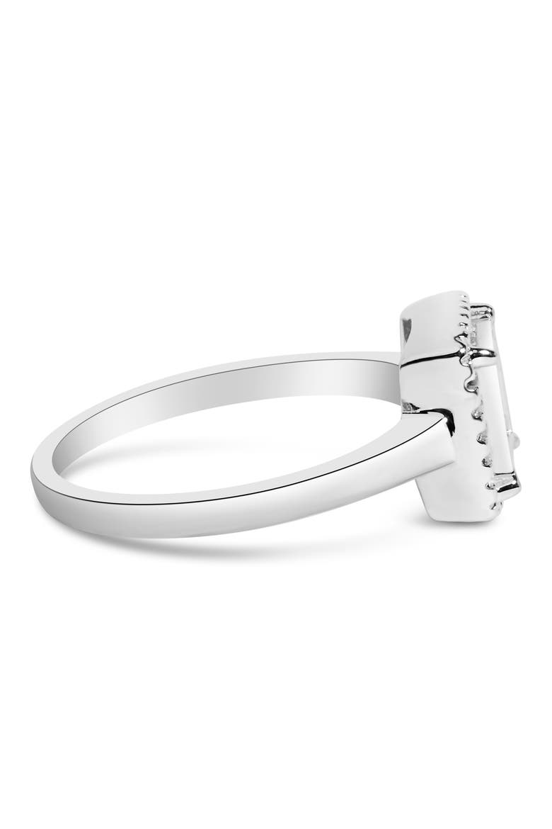 Silver 1/5 Cttw Invisible Set Princess Cut Diamond Promise Ring with Beaded Halo, Alternate, color, White