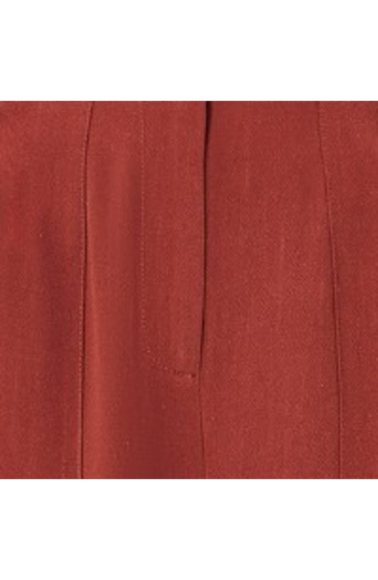 Yumi Linen Mix Mid Rise Trousers, Alternate, color, Brown